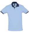 11369 Prince SOL'S Prince Contrast Cotton Piqué Polo Shirt sky blue / French Navy colour image